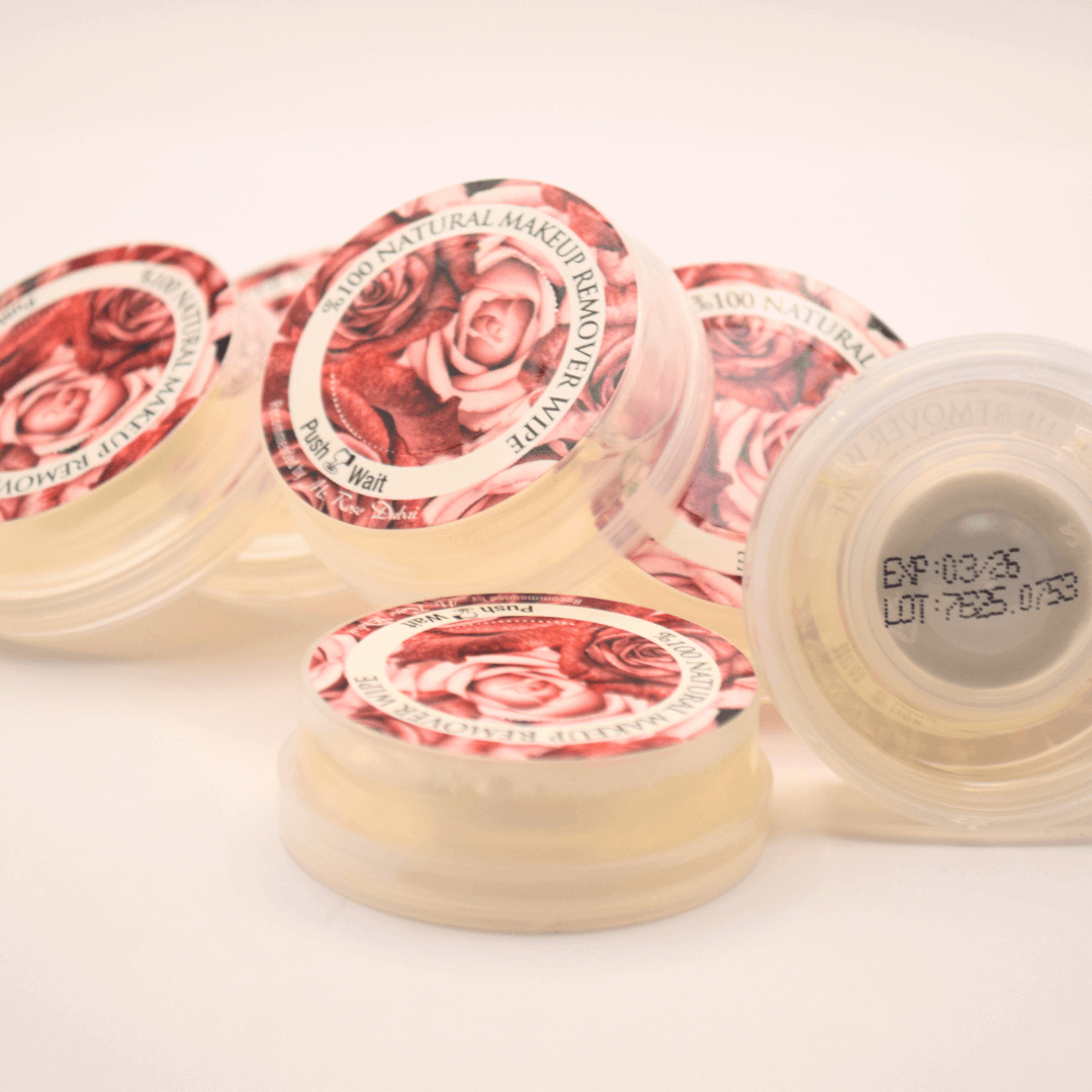 Makeup Remover Wipes in eco-friendly packaging with rose design for gentle makeup removal.